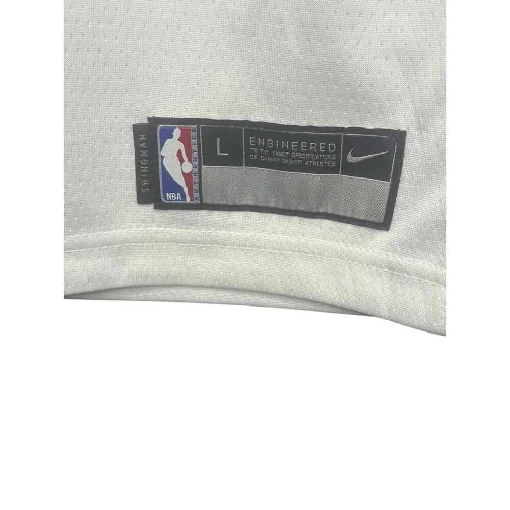 Nike White and Blue Warriors #35 Basketball Jersey